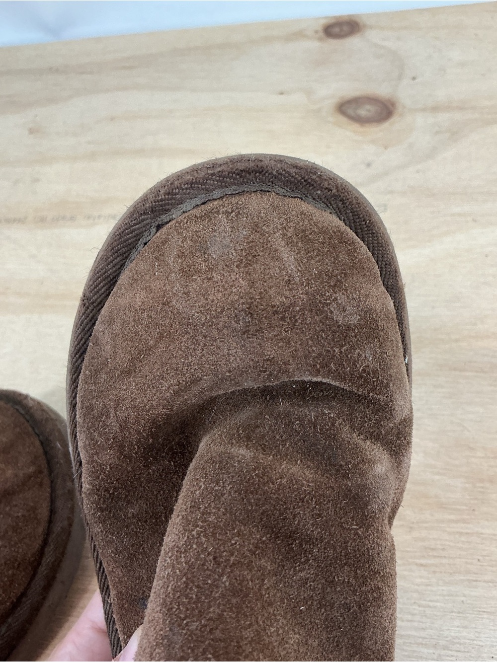 Ugg Brown Suede Shearling-Lined Boots Size 6 - Picture 6 of 8